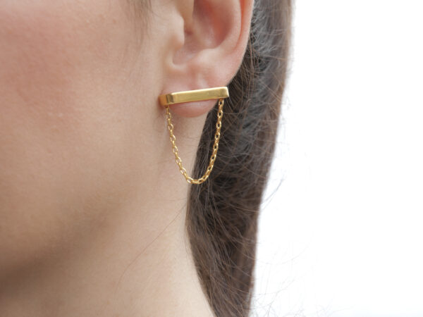 Earlobe Bar Earrings - Chain - Katerina Melio