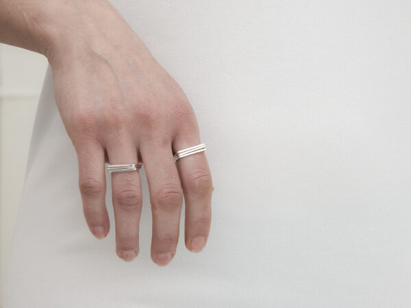 Stacking Cube Silver Rings Katerina Melio